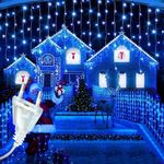 Casa si Gradina - Decoratiuni - Decoratiuni de sezon - Instalatie luminoasa de Craciun tip Perdea cu efect de apa curgatoare, 3 m x 1 m, 100 leduri mici, Albastru - Infinity.ro
