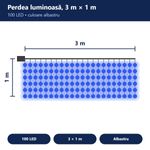 Casa si Gradina - Decoratiuni - Decoratiuni de sezon - Instalatie luminoasa de Craciun tip Perdea cu efect de apa curgatoare, 3 m x 1 m, 100 leduri mici, Albastru - Infinity.ro