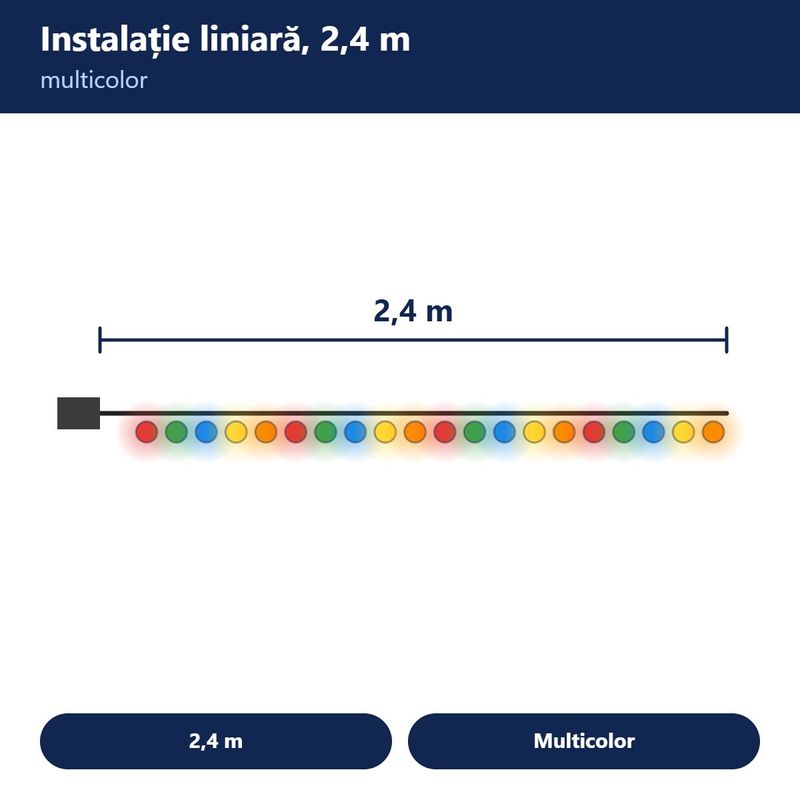 Casa si Gradina - Decoratiuni - Decoratiuni de sezon - Instalatie de Craciun decorativa, Lungime 2,4 m cu 8 inimioare, Multicolor - Infinity.ro