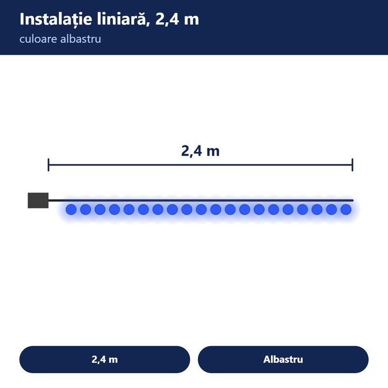 Casa si Gradina - Decoratiuni - Decoratiuni de sezon - Instalatie de Craciun decorativa, Lungime 2,4 m cu 8 Braduti, Albastru - Infinity.ro
