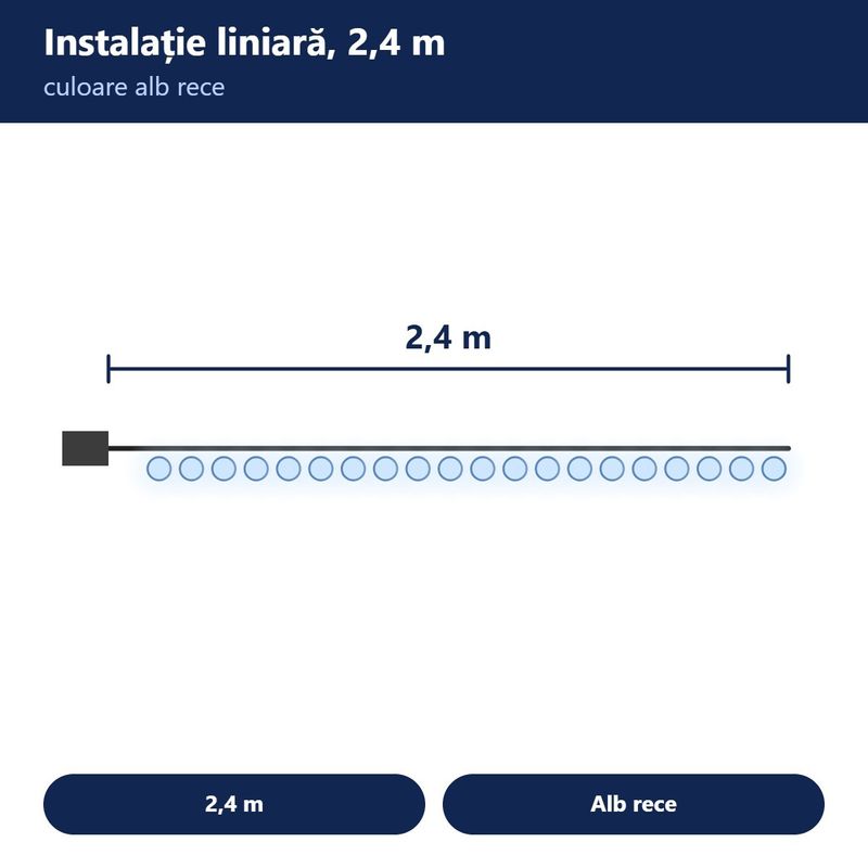 Casa si Gradina - Decoratiuni - Decoratiuni de sezon - Instalatie de Craciun decorativa, Lungime 2,4 m cu 8 Stelute, Alb Rece - Infinity.ro