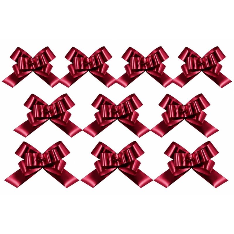 Market - Cadouri - Pungi cadou si accesorii - Set 10 funde decorative, burgundi, autoformabile pentru cadouri, metalizate, 50 x 3 cm, Brizzolari - Infinity.ro