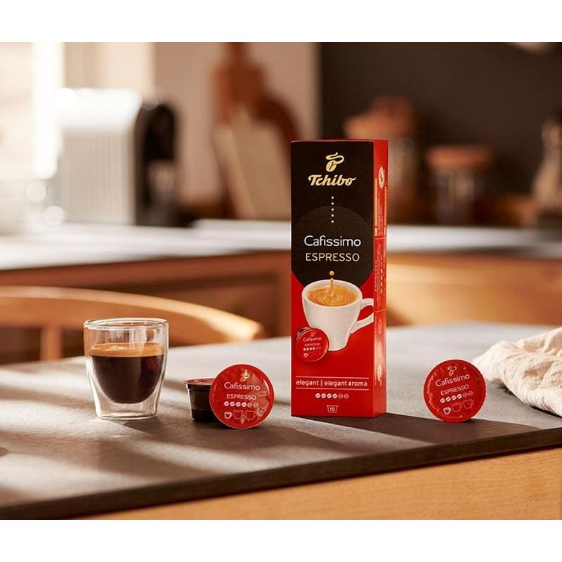 Market - Cafea si ceaiuri - Cafea - Capsule si paduri cafea - Capsule cafea Tchibo Cafissimo Espresso Elegant Aroma, intensitate 4/6, 80 buc., 560 g - Infinity.ro