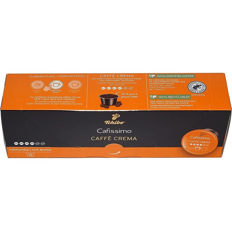 Market - Cafea si ceaiuri - Cafea - Capsule si paduri cafea - Capsule cafea Tchibo Cafissimo Caffè Crema Rich Aroma, intensitate 4/6, 80 buc., 600 g - Infinity.ro