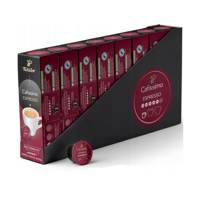 Market - Cafea si ceaiuri - Cafea - Capsule si paduri cafea - Capsule cafea Tchibo Cafissimo Espresso Kräftig Intense Aroma, intensitate 5/6, 80 buc., 600 g - Infinity.ro