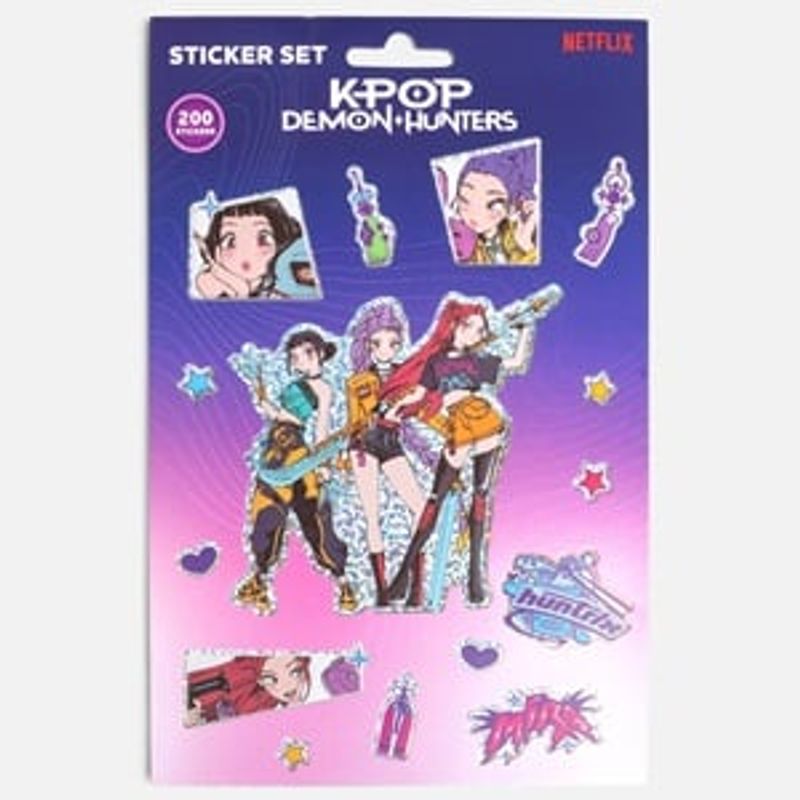 Carti si Birotica - Rechizite - Abtibilduri - Set 200 Autocolante K-POP Demon Hunters, 4 Foi Decorativ - Infinity.ro