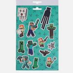 Carti si Birotica - Rechizite - Abtibilduri - Set Autocolante cu Tema Minecraft, 200 buc, 4 Foi, Verde - Infinity.ro