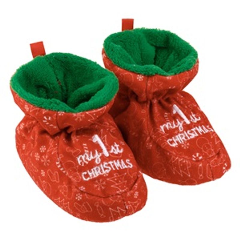 Fashion, accesorii si bijuterii - Copii - Incaltaminte copii - Botosei copii - Botosei de Craciun Rosii pentru Bebelusi - My 1st Christmas - Infinity.ro