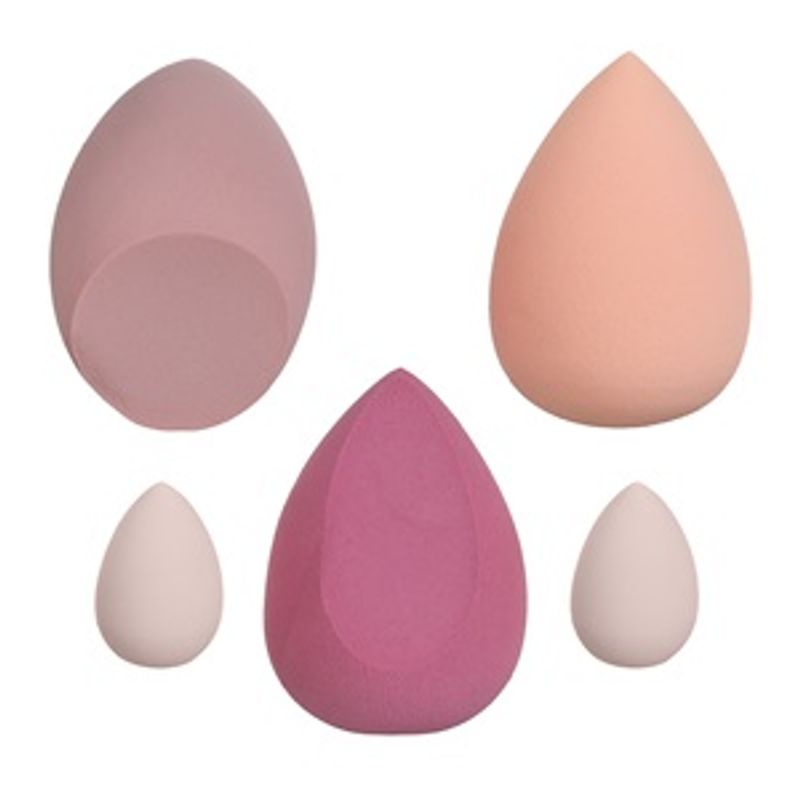 Ingrijire personala si Cosmetice - Machiaj - Aplicatoare si pensule machiaj - Set 6 Bureti pentru Machiaj in Borcan cu Capac Roz, 8x13.5 cm - Infinity.ro