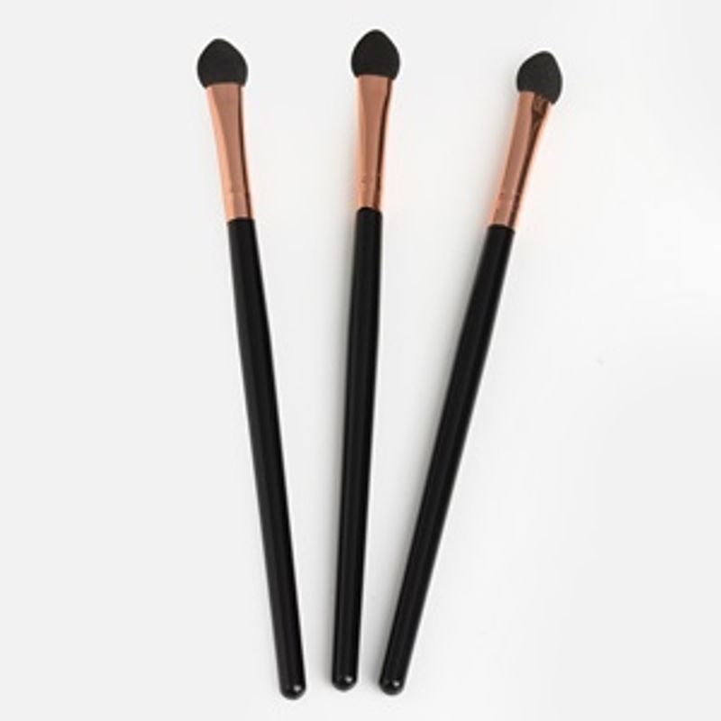 Ingrijire personala si Cosmetice - Machiaj - Aplicatoare si pensule machiaj - Pensule de fard cu aplicator din burete, 3 buc, 13,5 cm, Negru - Infinity.ro