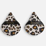 Ingrijire personala si Cosmetice - Machiaj - Aplicatoare si pensule machiaj - Buretei pentru Pudra cu Maner Leopard - Set 2 Bucati - Infinity.ro