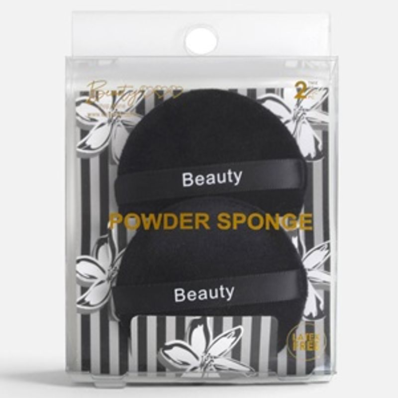 Ingrijire personala si Cosmetice - Machiaj - Aplicatoare si pensule machiaj - Bureti pentru pudra negri cu banda pentru degete, 2 bucati - Infinity.ro