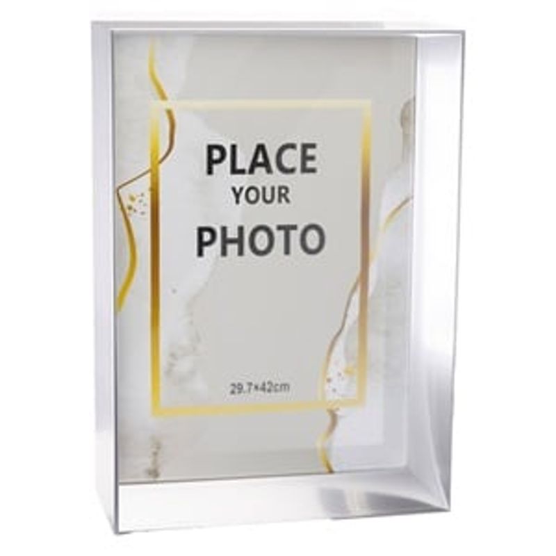Casa si Gradina - Decoratiuni - Obiecte decorative - Accesorii decorative - Rama foto decorativa argintie cu cadru lat, 30x42cm - Infinity.ro
