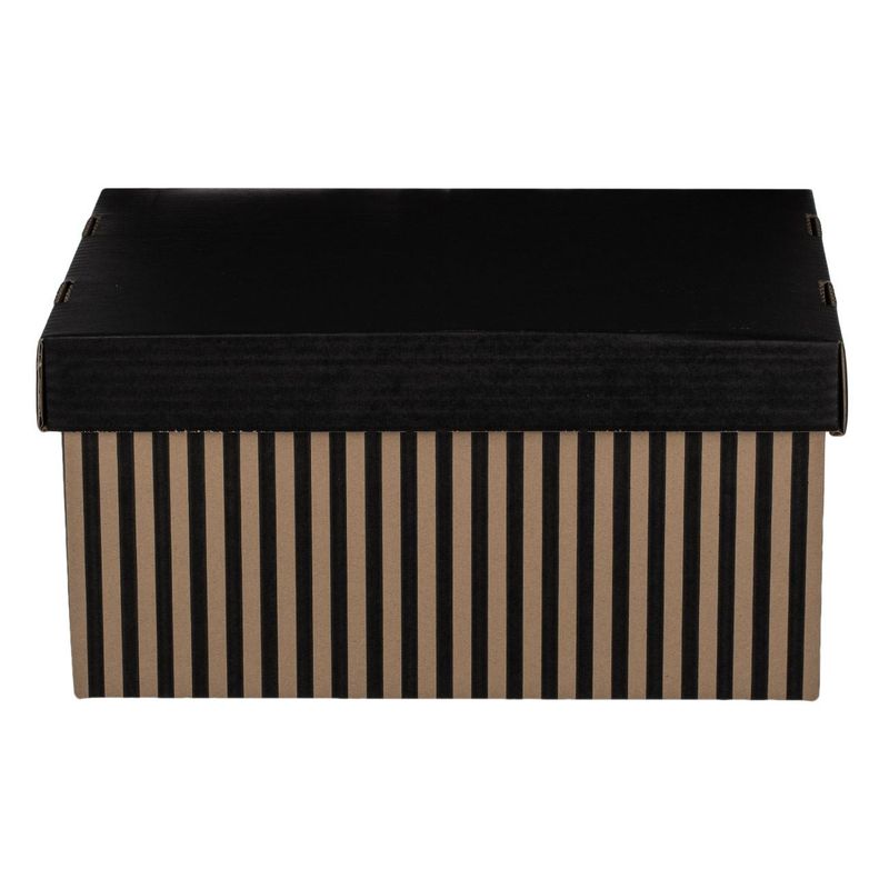 Casa si Gradina - Mobilier - Organizare si depozitare - Cutii depozitare - Set 3 Cutii de Depozitare Carton Pliabile Bej cu Dungi Negre - Infinity.ro