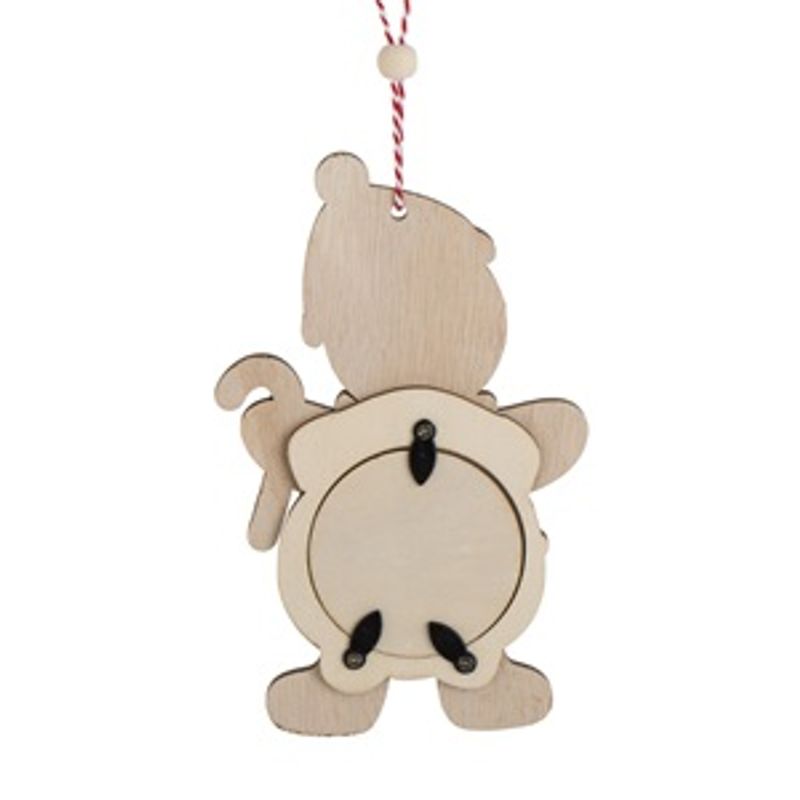 Casa si Gradina - Decoratiuni - Obiecte decorative - Accesorii decorative - Ornament Decorativ de Craciun, Rama Foto din Lemn, Om de Turta Dulce Baiat, 10x14cm - Infinity.ro