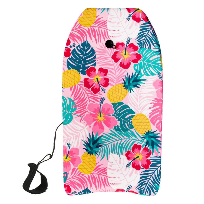 Jucarii, Copii si Bebe - Jucarii si jocuri - Jucarii de exterior - Colaci, ochelari si accesorii inot copii - Placa de inot pentru copii cu model ananas si flori tropicale 84x45 cm - Infinity.ro