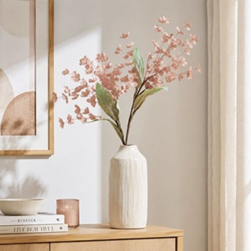 Casa si Gradina - Decoratiuni - Obiecte decorative - Plante artificiale - Decoratiune de toamna ramura artificiala cu flori roz inchis 112 cm - Infinity.ro