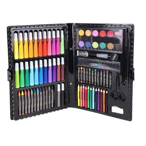 Set pictura si desen pentru copii, trusa plastic neagra, 86 piese