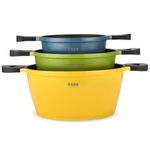 Casa si Gradina - Bucatarie si vesela - Vase pentru gatit - Oale si cratite - Set 3 oale antiaderente din aluminiu turnat sub presiune Zass Gourmet ZG-ACS 02, multicolor,galben - Infinity.ro