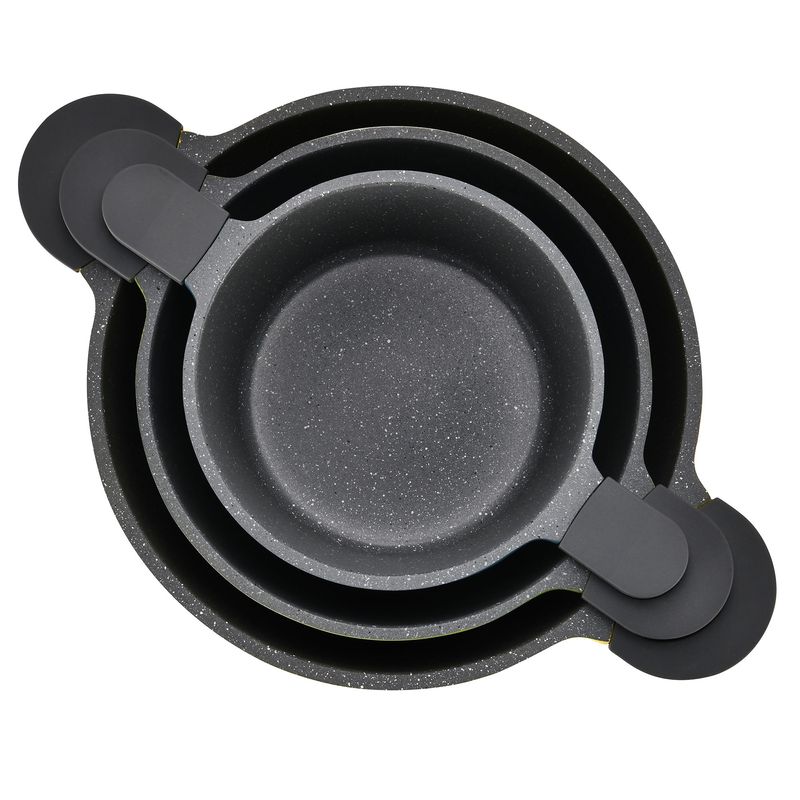 Casa si Gradina - Bucatarie si vesela - Vase pentru gatit - Oale si cratite - Set 3 oale antiaderente din aluminiu turnat sub presiune Zass Gourmet ZG-ACS 02, multicolor,galben - Infinity.ro