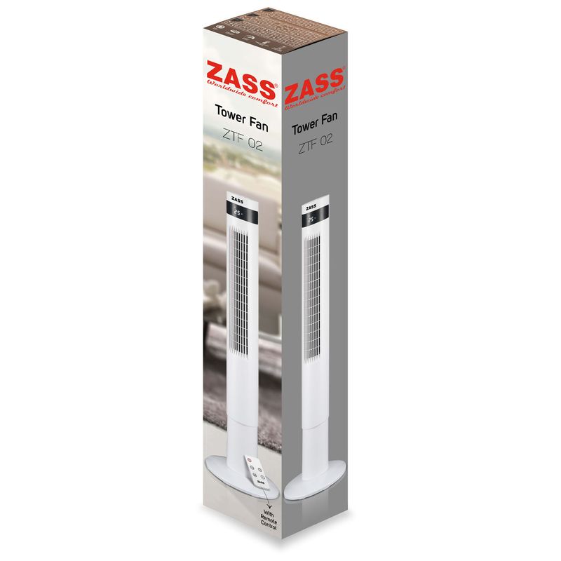 Casa si Gradina/Termice/Climatizare si ventilatie - Ventilator turn cu telecomanda Zass ZTF 02, alb - Infinity.ro