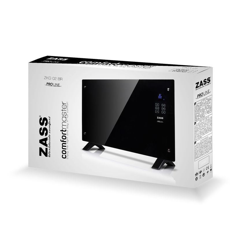 Casa si Gradina - Termice - Climatizare si ventilatie - Convector sticla Electric Zass ZKG 02 BR, negru - Infinity.ro