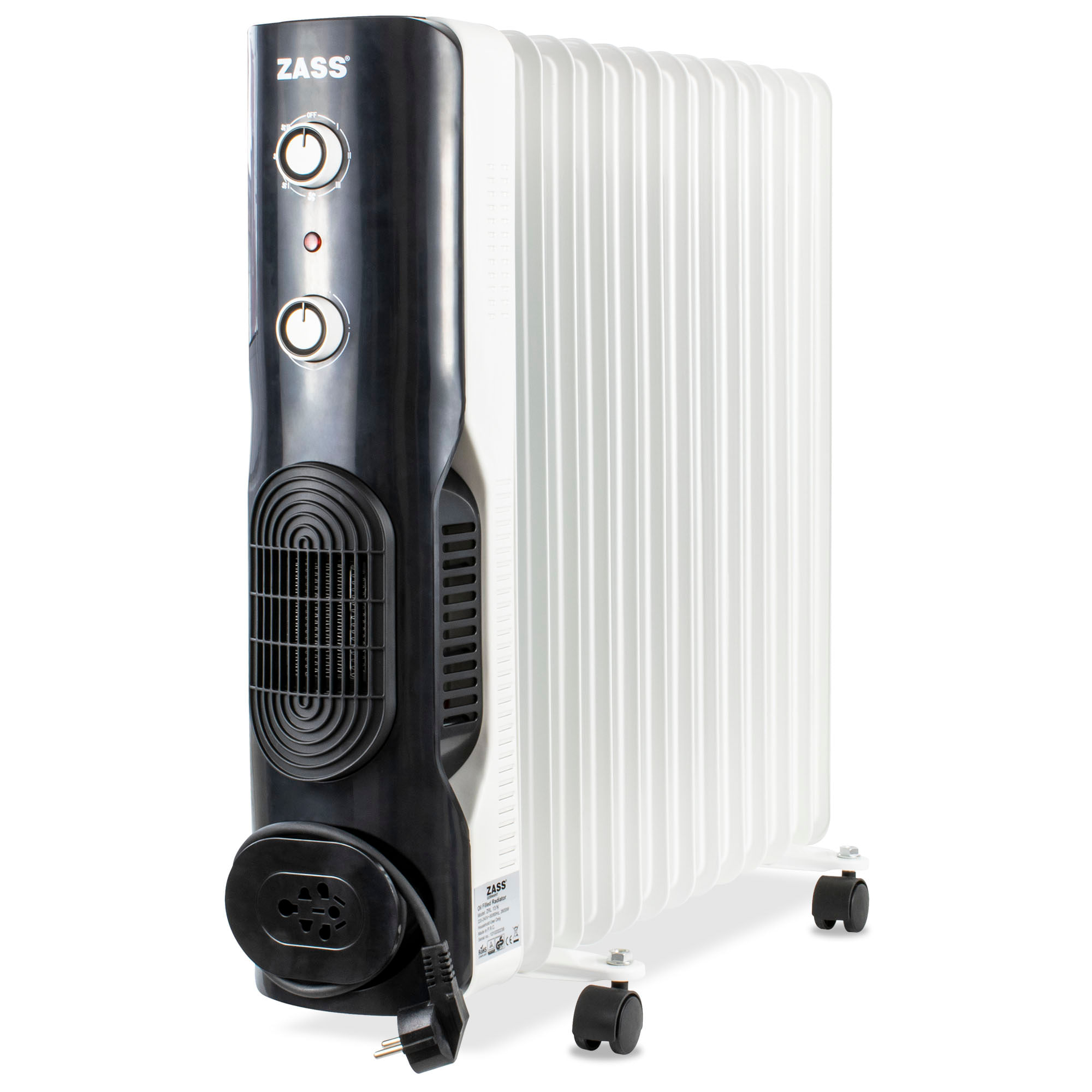 Calorifer electric cu ulei Zass ZRL 13 N, alb-negru