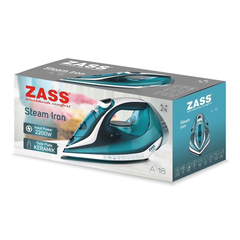 Electronice si Electrocasnice - Ingrijirea tesaturilor - Fiare de calcat - Fier de calcat cu abur Zass A 18, albastru - Infinity.ro