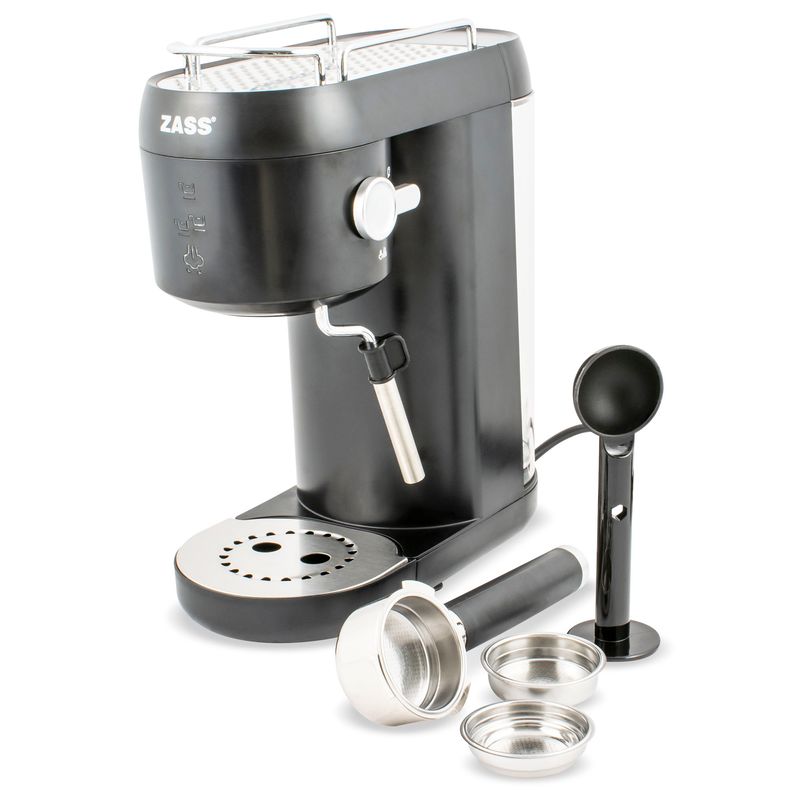 Electronice si Electrocasnice - Electrocasnice bucatarie - Preparare bauturi - Espressoare - Espressor cafea slim Zass ZEM 09, negru - Infinity.ro