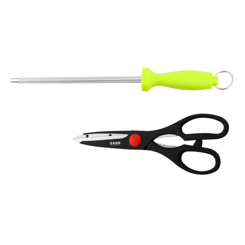 Casa si Gradina - Bucatarie si vesela - Vesela si tacamuri - Cutite si seturi de cutite - Set cutite + Ustensile de bucatarie Zass Gourmet ZG-KS 07, multicolor - Infinity.ro