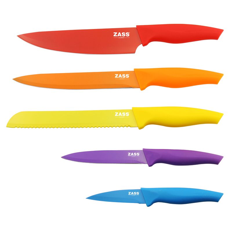 Casa si Gradina - Bucatarie si vesela - Vesela si tacamuri - Cutite si seturi de cutite - Set cutite + Ustensile de bucatarie Zass Gourmet ZG-KS 07, multicolor - Infinity.ro