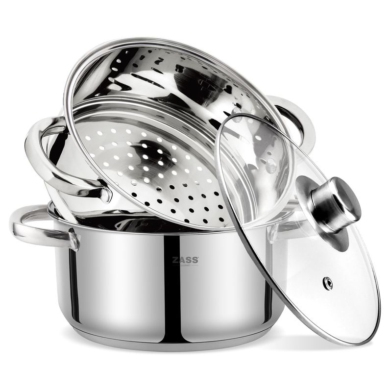 Casa si Gradina - Bucatarie si vesela - Vase pentru gatit - Oale si cratite - Set de gatit sub Aburi din Inox Zass Gourmet ZG-SSS 01, inox - Infinity.ro