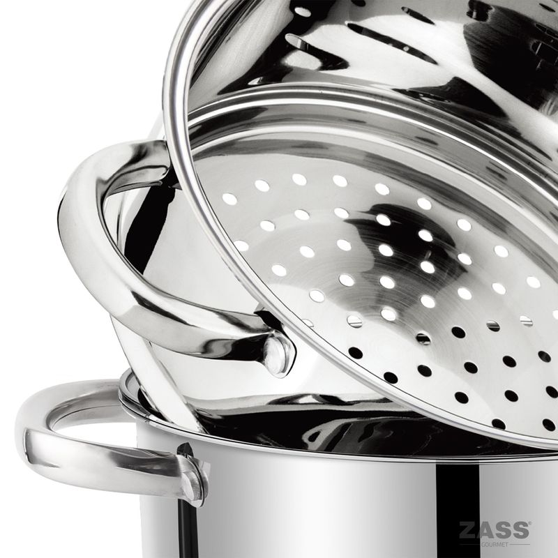 Casa si Gradina - Bucatarie si vesela - Vase pentru gatit - Oale si cratite - Set de gatit sub Aburi din Inox Zass Gourmet ZG-SSS 01, inox - Infinity.ro
