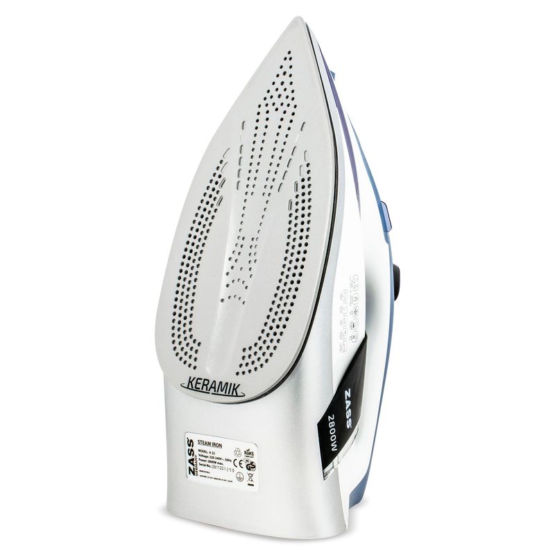 Electronice si Electrocasnice - Ingrijirea tesaturilor - Fiare de calcat - Fier de calcat cu abur Zass A 22, alb-albastru - Infinity.ro