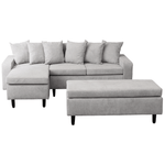 Casa si Gradina - Mobilier - Canapele si coltare - Canapele - Canapea cu taburet, gri deschis, model stanga, KELLY - Infinity.ro