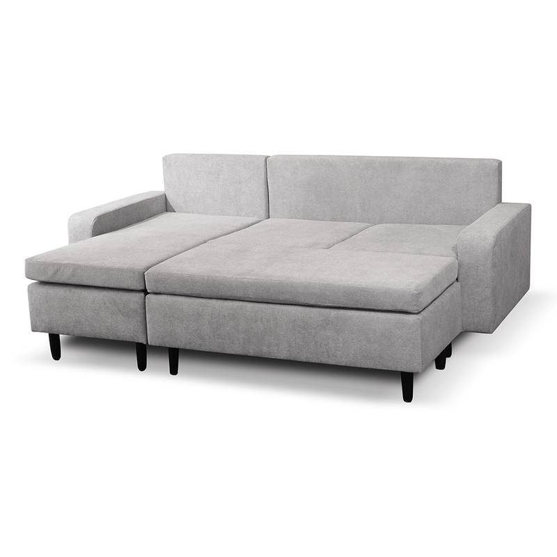 Casa si Gradina - Mobilier - Canapele si coltare - Canapele - Canapea cu taburet, gri deschis, model stanga, KELLY - Infinity.ro