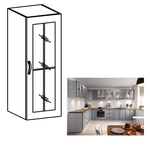 Casa si Gradina - Mobilier - Comode si corpuri - Corpuri bucatarie - Cabinet superior, alb/gri mat, model dreapta, LAYLA W40S - Infinity.ro