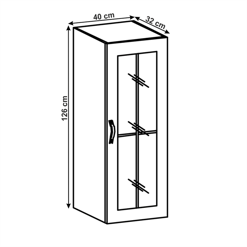 Casa si Gradina - Mobilier - Comode si corpuri - Corpuri bucatarie - Cabinet superior, alb/gri mat, model dreapta, LAYLA W40S - Infinity.ro