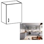 Casa si Gradina - Mobilier - Comode si corpuri - Corpuri bucatarie - Cabinet superior, alb/gri mat, model dreapta, LAYLA G601F - Infinity.ro