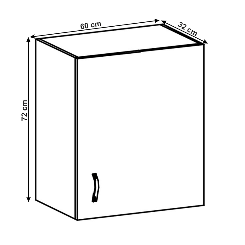 Casa si Gradina - Mobilier - Comode si corpuri - Corpuri bucatarie - Cabinet superior, alb/gri mat, model dreapta, LAYLA G601F - Infinity.ro