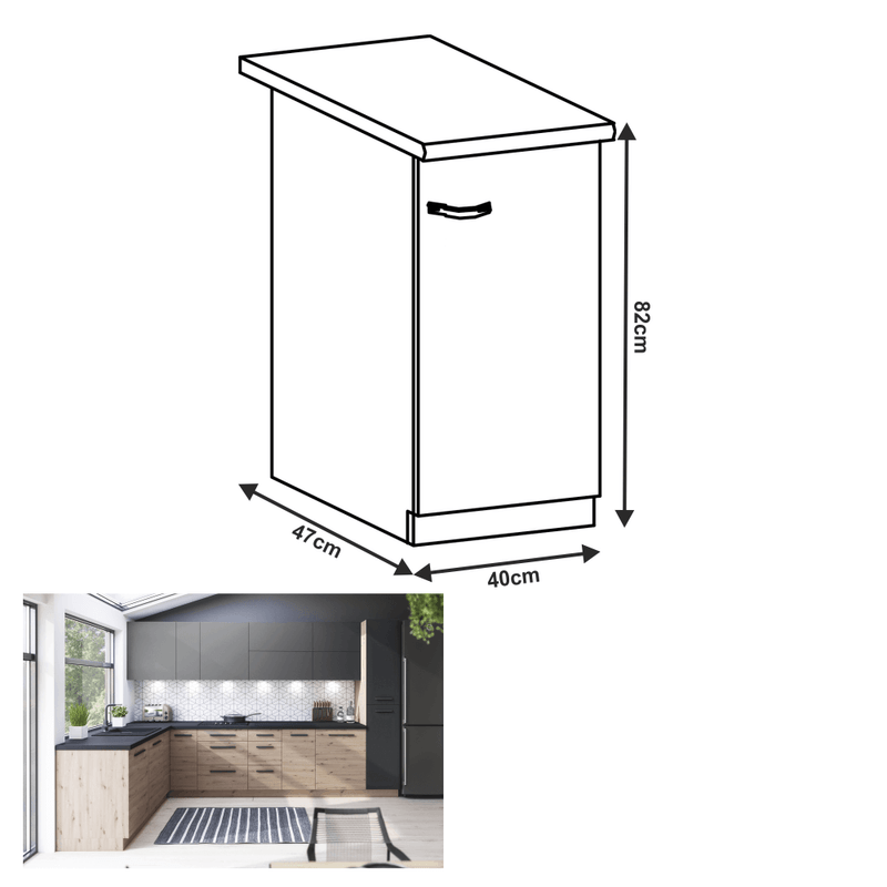 Casa si Gradina - Mobilier - Dulapuri si sifoniere - Dulapuri - Dulap de jos, stejar artizanal, dreapta, LANGEN D40 - Infinity.ro