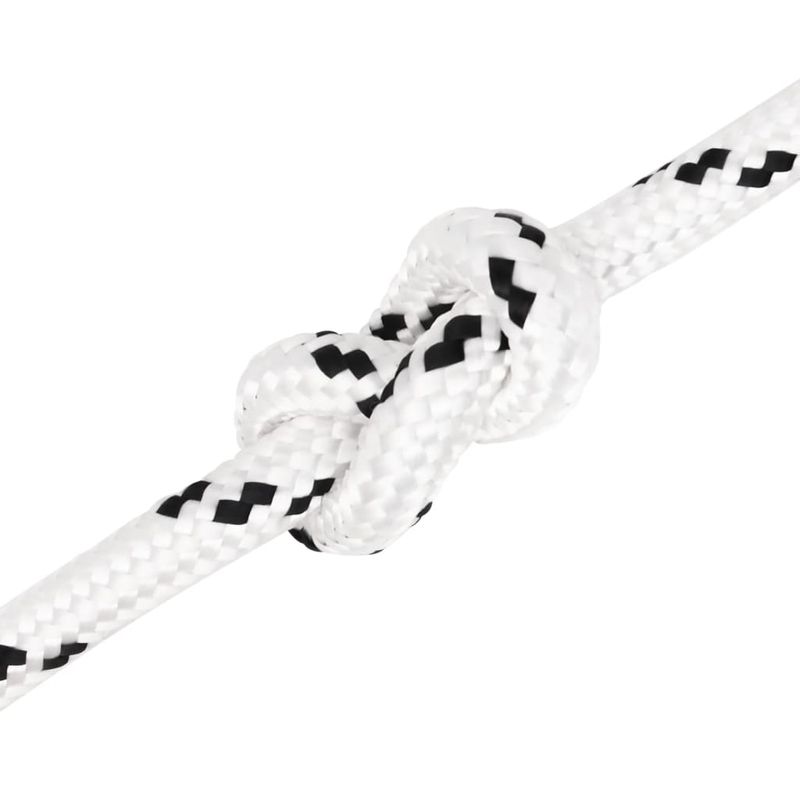Casa si Gradina - Constructii - Feronerie si accesorii - Sfoara si lanturi - Franghie impletita pentru barca, alb, 14 mm x 25 m, poliester - Infinity.ro