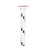 Casa si Gradina - Constructii - Feronerie si accesorii - Sfoara si lanturi - Franghie impletita pentru barca, alb, 14 mm x 25 m, poliester - Infinity.ro