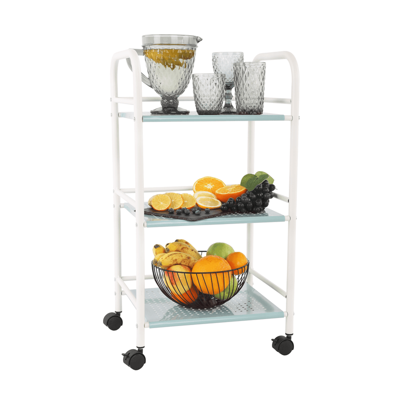 Casa si Gradina - Mobilier - Comode si corpuri - Corpuri bucatarie - Carucior de servire, alb / neo menta, ORGON - Infinity.ro