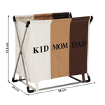 Market - Spalare si intretinere rufe - Uscatoare de rufe si accesorii - Cos de rufe pliabil, 3 nuante de maro / argintiu, MELVIN - Infinity.ro