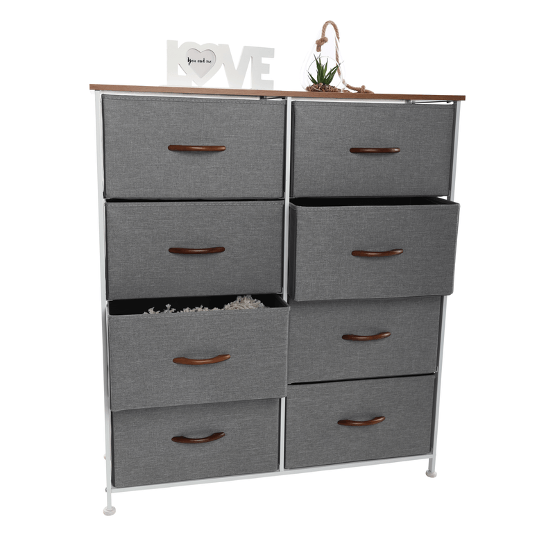 Casa si Gradina - Mobilier - Comode si corpuri - Comode - Comoda cu sertare din material textil, artar rosu/alb/gri deschis, TESSA TYP 3 - Infinity.ro