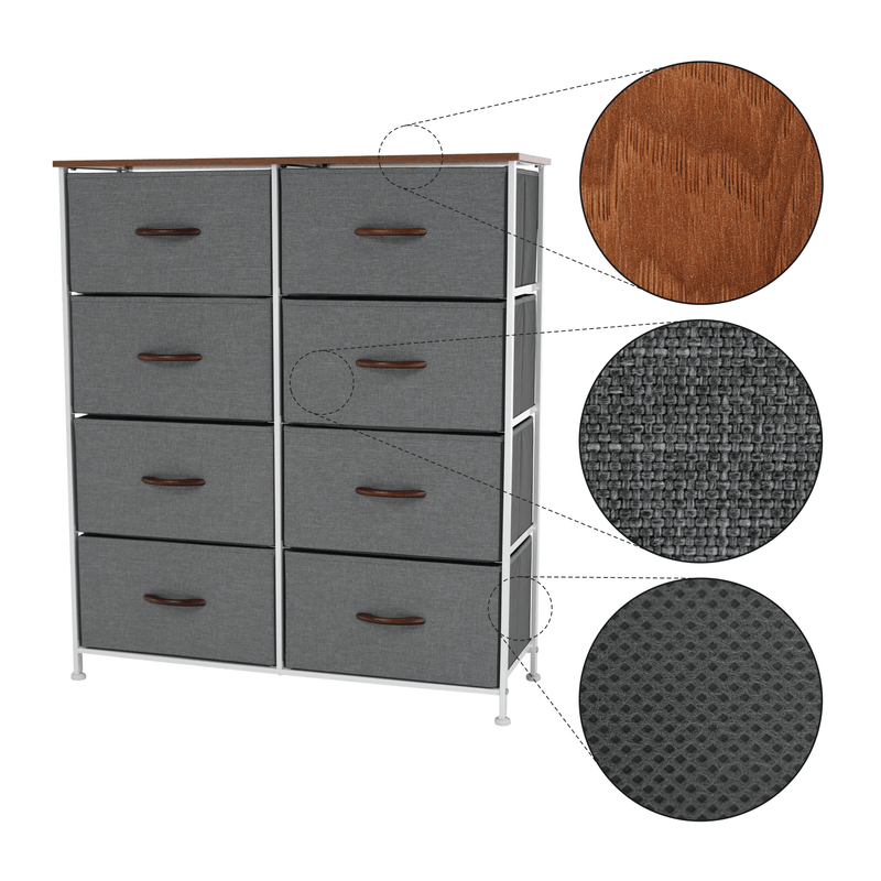 Casa si Gradina - Mobilier - Comode si corpuri - Comode - Comoda cu sertare din material textil, artar rosu/alb/gri deschis, TESSA TYP 3 - Infinity.ro