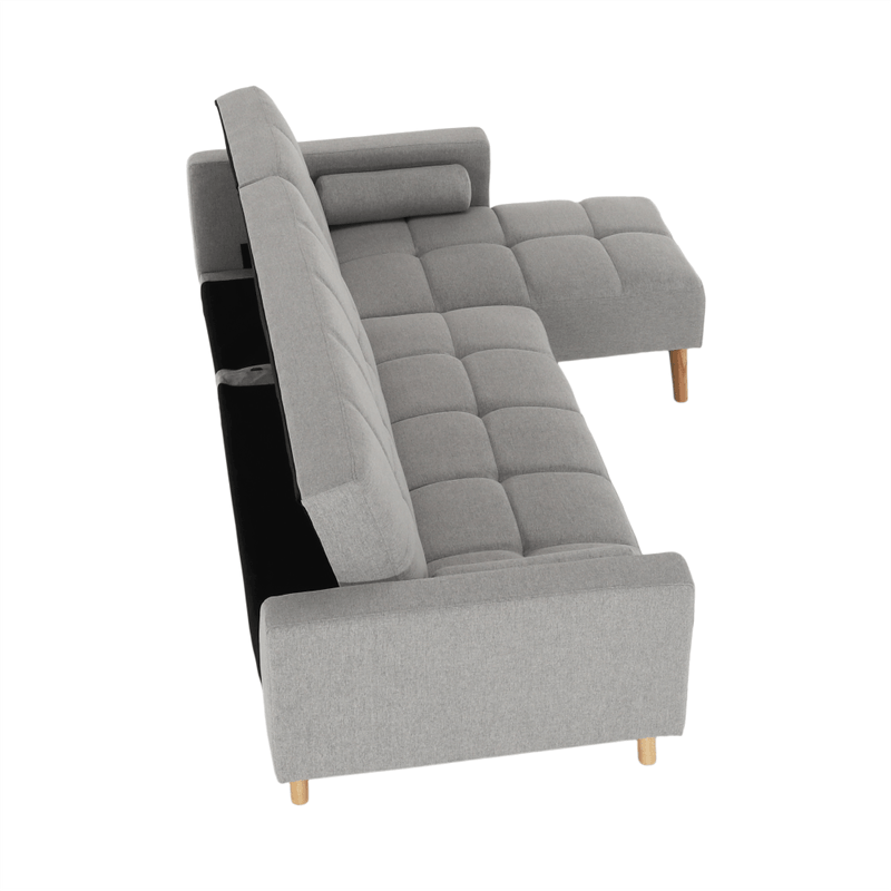 Casa si Gradina - Mobilier - Canapele si coltare - Canapele - Set canapea, gri, dreapta, SOLMA - Infinity.ro