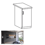 Casa si Gradina - Mobilier - Dulapuri si sifoniere - Dulapuri - Dulap de jos, stejar artizanal / gri mat, dreapta, LANGEN D40 - Infinity.ro