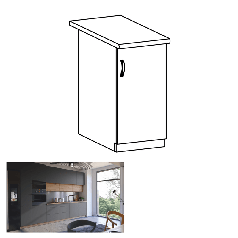Casa si Gradina - Mobilier - Dulapuri si sifoniere - Dulapuri - Dulap de jos, stejar artizanal / gri mat, dreapta, LANGEN D40 - Infinity.ro